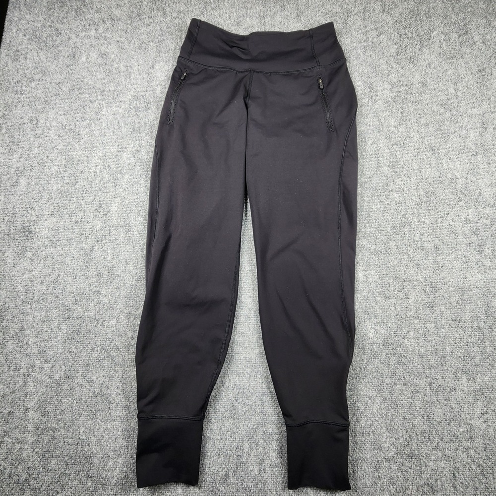 Lululemon Athletica Black Zipper Pocket Ankle Zip Jogger Pants Womens Size 6